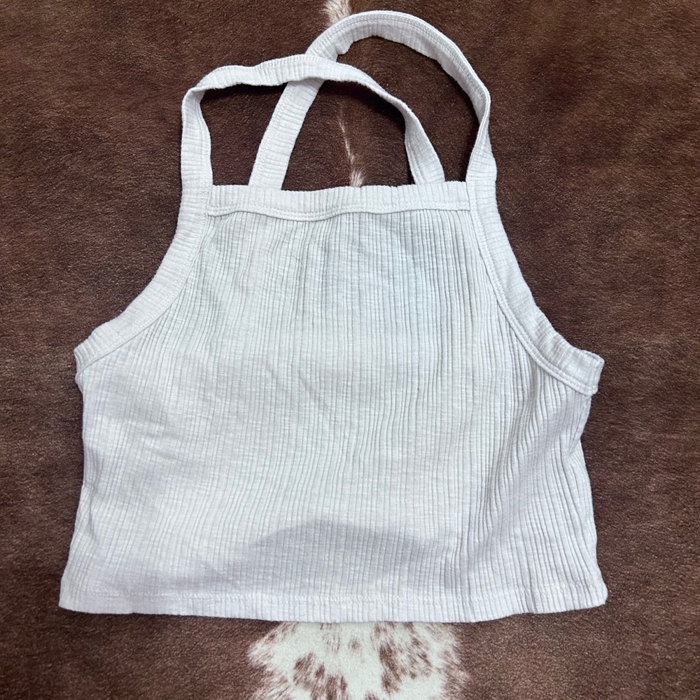 cross cross cropped tank top